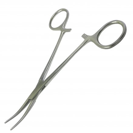 Затискач кровоспинний по Baby-Adson, зігнутий. Довжина 14 см